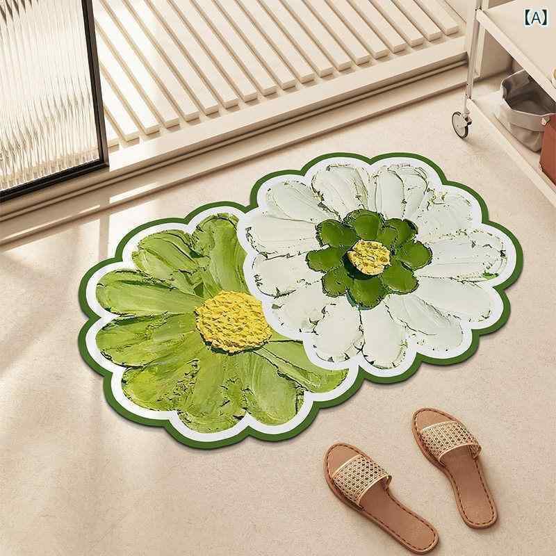 マット レディース バスマット 珪藻土マット 花柄 吸水速乾 浴室 足拭きマット ドアマット 玄関マット 防滑 おしゃれ かわいい 40 60cm 50 80cm 60 90cm 80 120cm