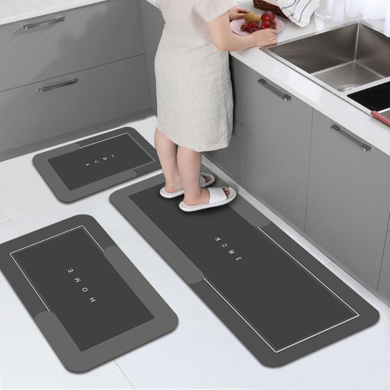 マット 珪藻土マット キッチンマット バスマット 玄関マット 防滑 泥落としマット 吸水 速乾 洗える 3点セット ブラック ブルー グレー