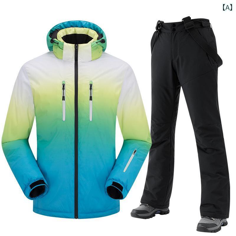 スキーウェア 男女兼用 スキーパンツ 上下セット 防風 防水 防寒 厚手 スキー用品 スノーボードウェア ..