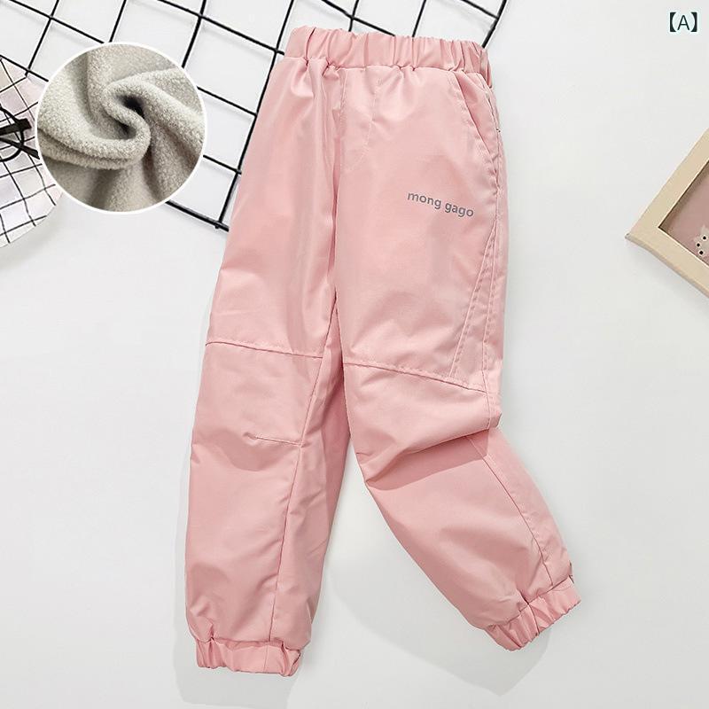 キッズ スキーパンツ 防寒 ズボン 女の子 裏起毛 子供服 ウィンターパンツ アウトドア 運動着 防水 ピ..
