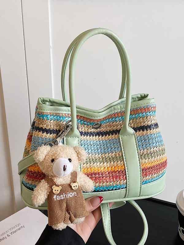 カゴバッグ レディース 水桶型 春夏 韓国風 草編み トートバッグ ショルダーバッグ 斜めがけバッグ バ..