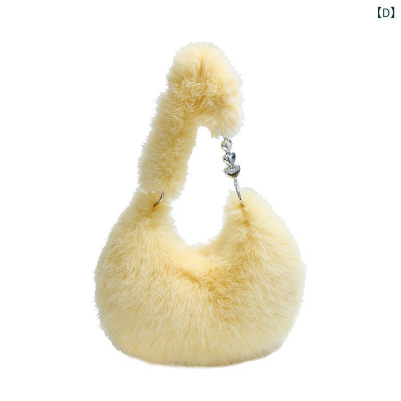 バッグ レディース ファーバッグ ハンドバッグ 秋冬 もこもこ チェーン 水餃子型 ピンク系