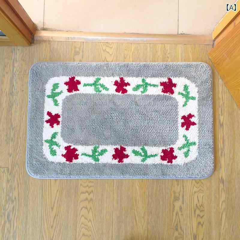 玄関マット 吸水速乾 滑り止め付き 室内 おしゃれ キッチン 寝室 新中式 40cm×60cm 50cm×80cm 60cm×90cm グレー ベージュ ブラウン レッド