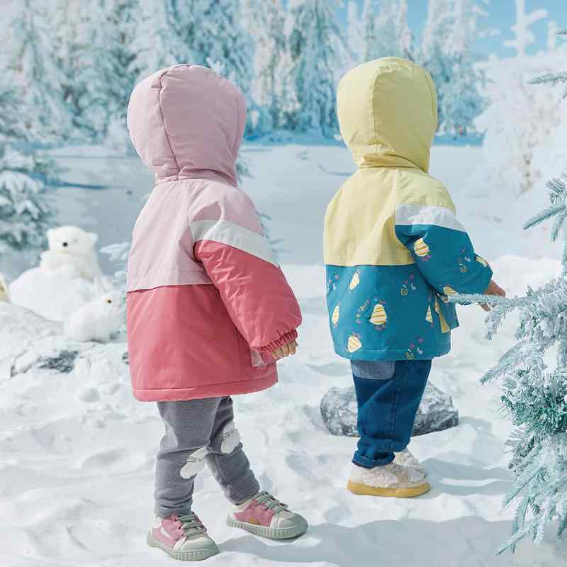キッズ 冲锋衣 ジャケット 2点セット 防寒 防風 フード付き アウター ジャンパー 男の子 女の子 1歳 2..