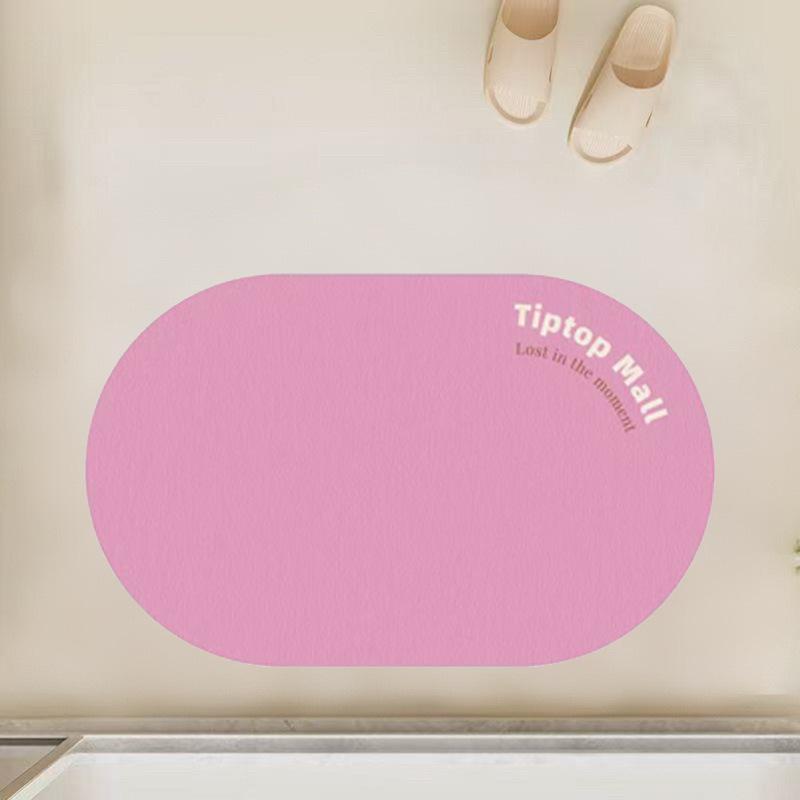 マット レディース バスマット 珪藻土 楕円形 吸水 速乾 無地 シンプル モダン 浴室 寝室 リビング キッチン 洗面所 孔雀青 深 коричневый 淡黄色 藕色 ラベンダー 紫 緑 深紅色 黄緑色 淡青色 米白色 鉛色