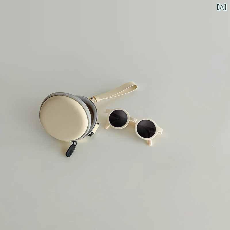 サングラス 子供用 折りたたみ 遮光 UVカット ベージュ ブラック オレンジ コーヒー ピンク ブルーグレ..