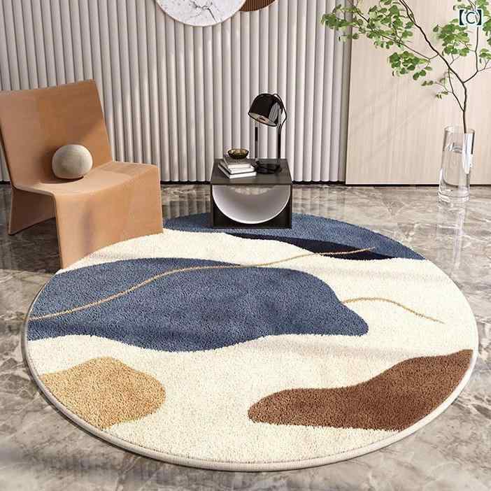 ラグマット 円形 韓国風 フェイクウール リビングルーム ベッドルーム 玄関マット 滑り止め付き 直径60cm 80cm 100cm 120cm 140cm 160cm 180cm 200cm
