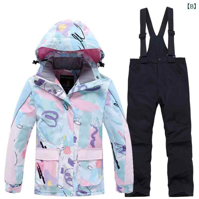 スキーウェア キッズ 子供用 男の子 女の子 防風 防水 保温 スキー ジャケット パンツ 上下セット アウトドア 冬 雪遊び