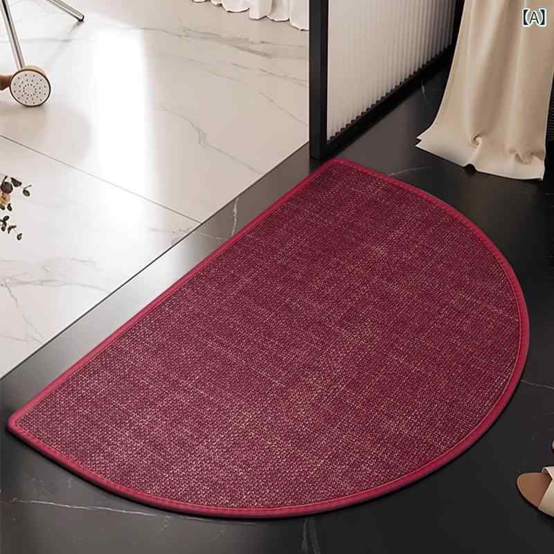 マット 玄関マット バスマット 浴室マット 亜麻 リネン 吸水 速乾 滑り止め 耐摩耗 厚手 スクエアタイ..