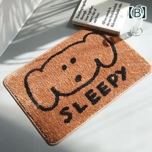 マット レディース バスマット 玄関マット カーペット 足拭きマット 室内 ポリエステル 玄関 寝室 リビング ルーム ベッドルーム 浴室 かわいい 韓国 カートゥーン 犬 ドッグ アニマル 吸水 速乾 抗菌 防臭 40 60cm 50 80cm