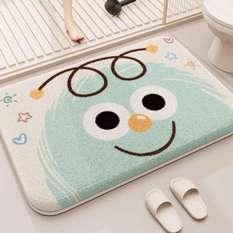 マット 浴室 レディース 吸水 滑り止め 玄関マット トイレ カーペット ポリエステル 繊維 プリント か..