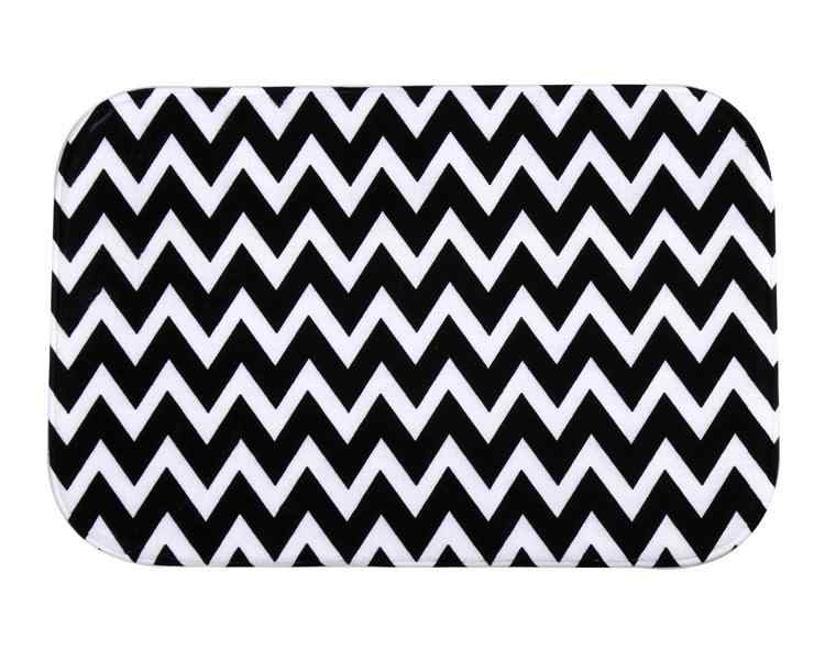 マット 玄関マット 浴室足ふきマット ポリエステル 40×60cm 滑り止め付き 現代 シンプル 幾何学模様 小波柄 寝室 リビング 書斎 廊下 手洗い可能