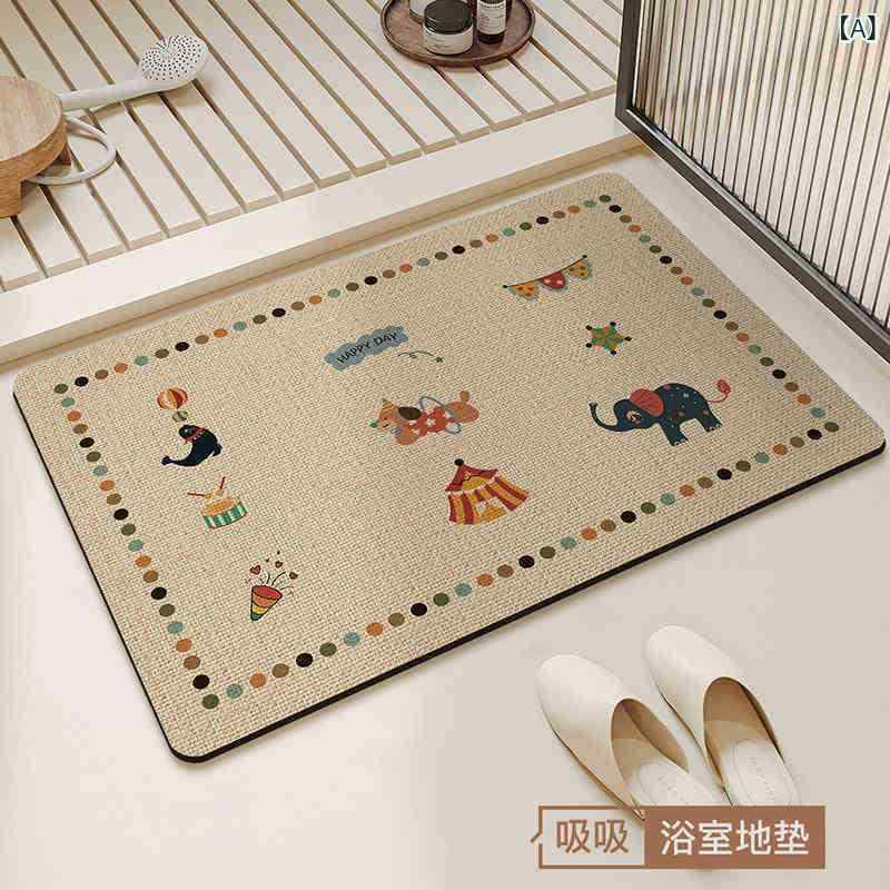 マット 浴室 レディース 珪藻土 吸水速乾 滑り止め付き 防汚 アニメ柄 かわいい 犬柄 40*60cm 50*80cm ..