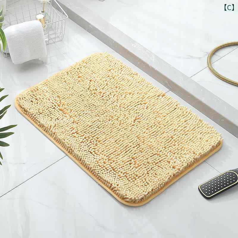 マット 浴室用マット 玄関マット 寝室 キッチン シェニール プレーン 無地 吸水 速乾 滑り止め付き ポ..