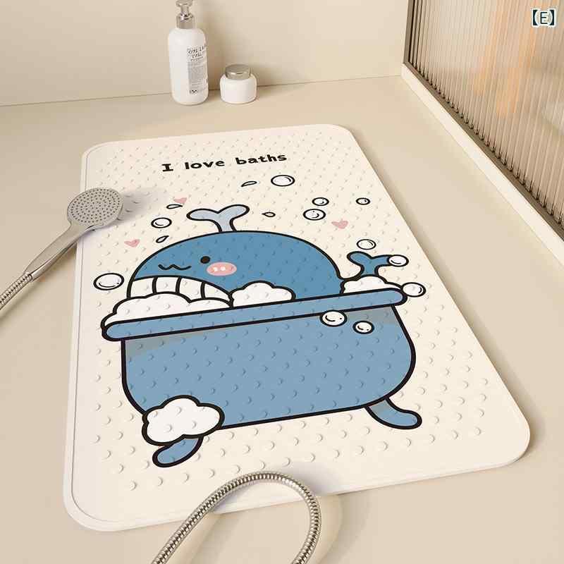 マット キッズ ベビー用 浴室 バスマット 滑り止め 吸盤付き PVC 洗える かわいい カートゥーン アニメ..