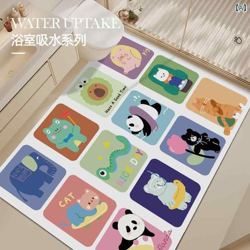 マット 浴室 吸水 速乾 バスマット 大判 洗面所 滑り止め ドアマット キッチンマット 天然ゴム 珪藻土 ..