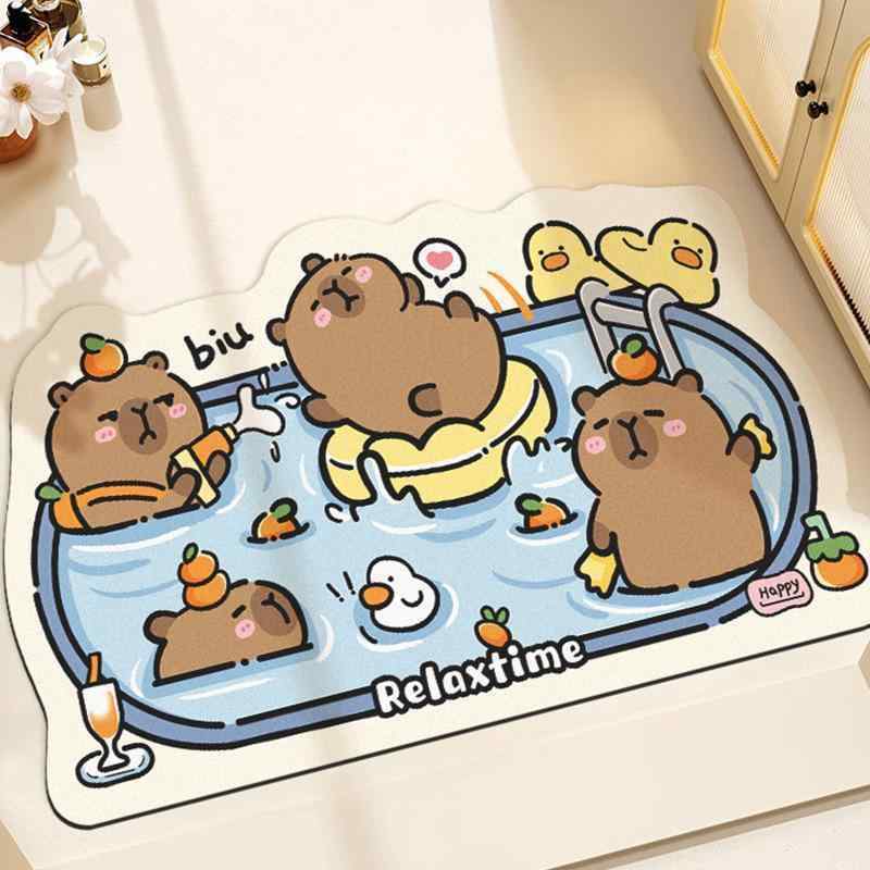 マット レディース 浴室 足ふきマット 吸水速乾 滑り止め 萌趣動物 シリコン 硅藻土 40 60cm 50 80cm 60 90cm 80 120cm