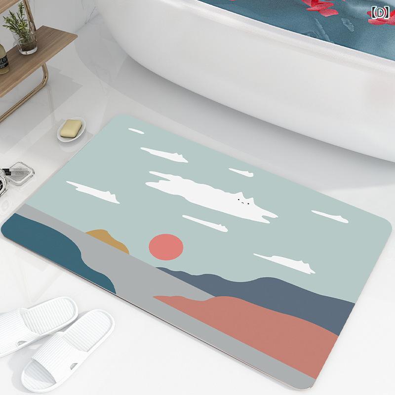マット レディース キッズ ベビー 珪藻土 バスマット かわいい 吸水 速乾 滑り止め ポリエステル 繊維 ..