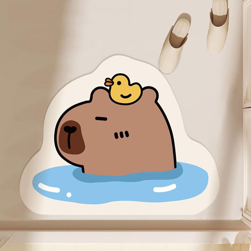 マット レディース キッズ 子供 かわいい カートゥーン シリコン 珪藻土 バスマット 浴室 トイレ ドア..