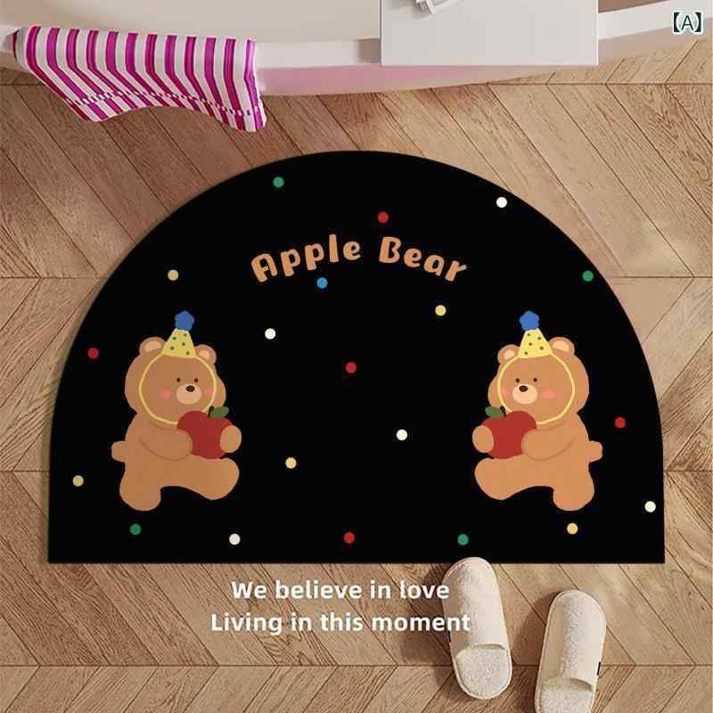 マット レディース かわいい リンゴ 小熊 珪藻土 バスマット 浴室マット 玄関マット 吸水 速乾 カート..