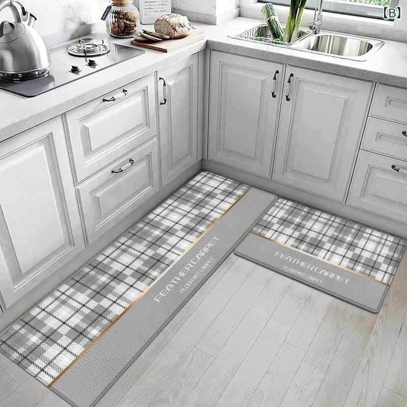 マット PVC製 防油 防汚 厚手 キッチンマット 浴室マット バスマット 滑り止め付き 長方形 44 70cm 44 ..