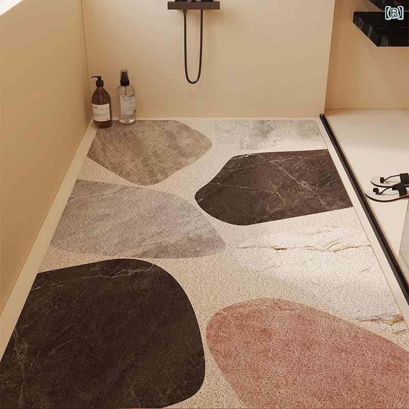 風呂マット 浴室マット 卵石柄 カット可能 滑り止め 転倒防止 排水 シャワー バスマット 子供用 PVC 手..