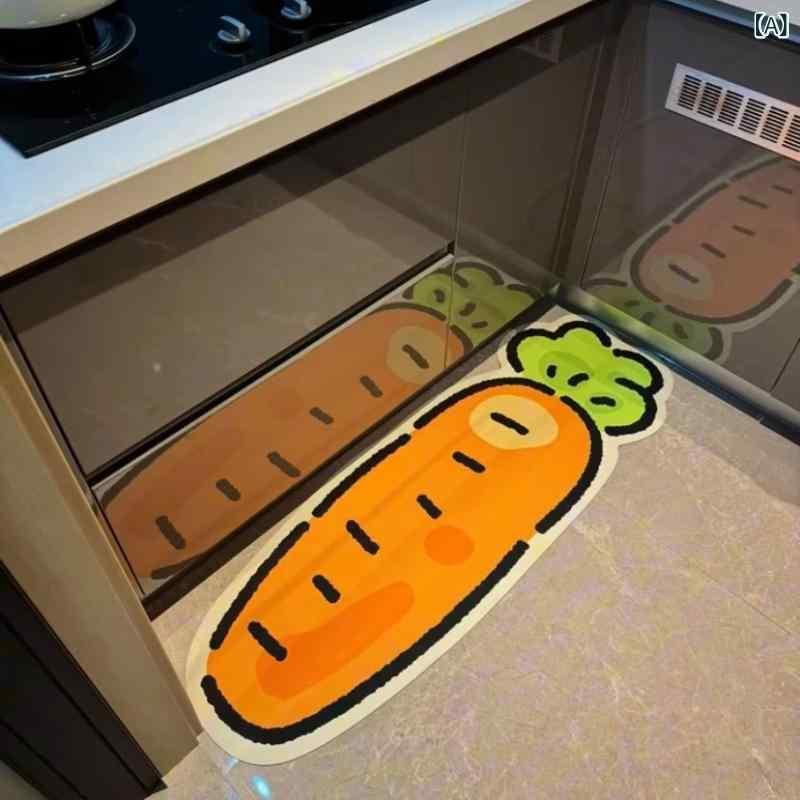 マット キッチンマット 珪藻土マット カーペット 拭ける 吸水速乾 防滑 防油 汚れ防止 カット可能 かわ..