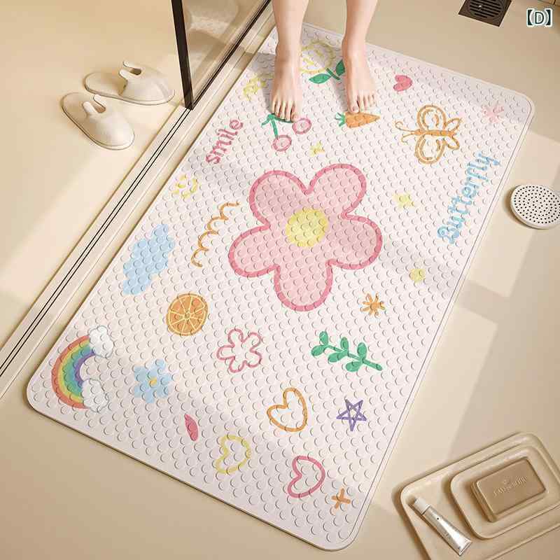 マット レディース キッズ ベビー 浴室 バスマット 吸盤付き 防滑 転倒防止 洗える かわいい カートゥ..