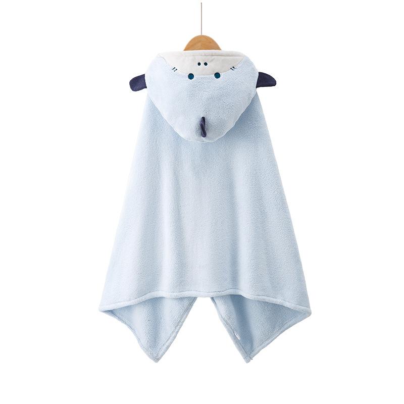 バスローブ キッズ 男の子 子供用 超極細繊維 速乾 吸水 フード付き ポンチョ 珊瑚フリース 厚手 70cm ..