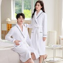 バスローブ レディース メンズ ペア 厚手 フランネル ホテルライク Vネック ホワイト 春秋冬 ポリエステル 保温性 リラックス 部屋着