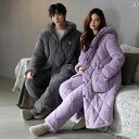 ルームウェア レディース メンズ フード付き 厚手 三層 あったか 珊瑚マイヤー 暖か パジャマ 寝巻き 寝間着 ポリエステル ゆったりサイズ 秋冬