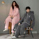 寝巻き レディース メンズ パジャマ 厚手 三層 あったか 珊瑚マイヤー ルームウェア 長袖 ガウン 部屋着 寝間着 冬 男女兼用 襟付き ポリエステル ゆった...