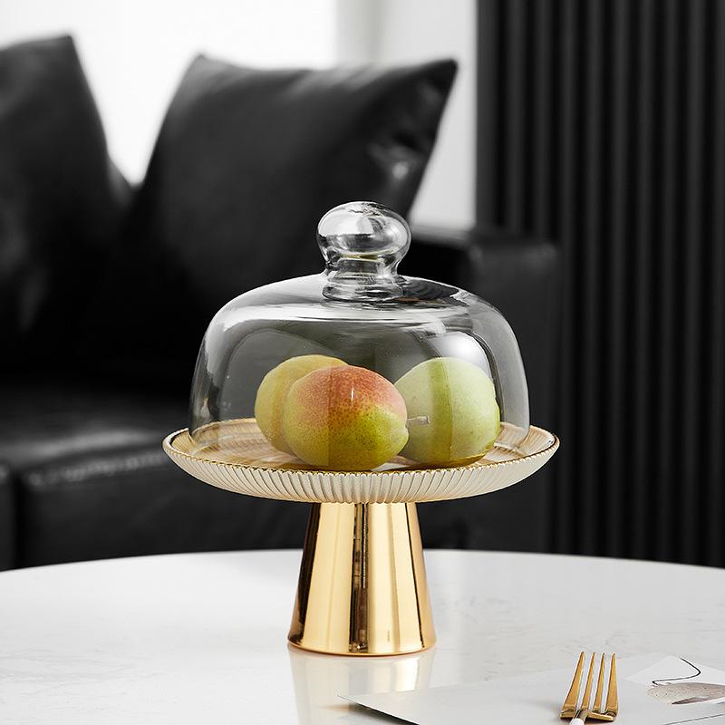 フルーツ皿 レディース 高脚 菓子器 ガラス製 デザート トレー プレート スナック ビスケット クッキー..