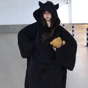 パジャマ レディース 秋冬 珊瑚フリース ルームウェア ナイトウェア かわいい 小悪魔デザイン 部屋着 あったか 厚手 ピンク グレー ブラック