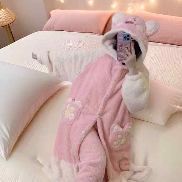 ルームウェア レディース メンズ カップル 珊瑚フリース バスローブ 寝巻き 部屋着 パジャマ 厚手 あったか かわいい アニマル コスプレ ハロウィン クリス...