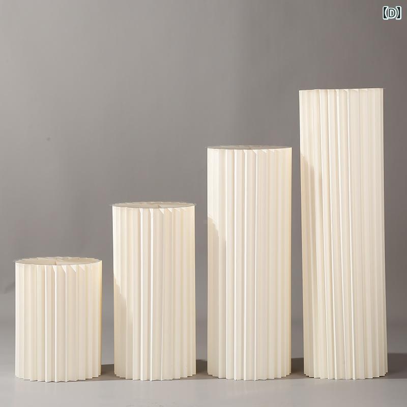 ケーキスタンド 円柱 デザートディスプレイ台 折りたたみ式 紙製 ローマ колонна торгового оборудования ショーウィンドウ 誕生日 パーティー イベント ディスプレイ 高さ40cm 60cm 80cm 100cm