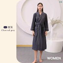 バスローブ レディース 男性用 長袖 吸水速乾 ポリエステル 春夏 ホワイト グレー グリーン 大きいサイズ