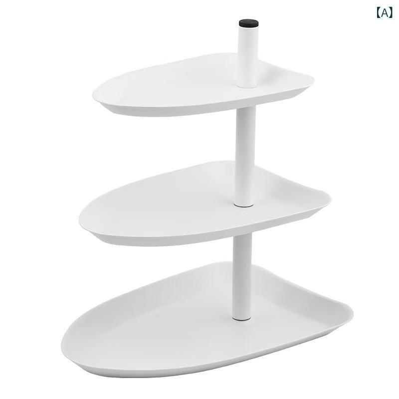 置物棚 リビング 茶托 菓子器 フルーツ皿 ハイティースタンド ケーキスタンド ステンレス 卓上収納 ホ..