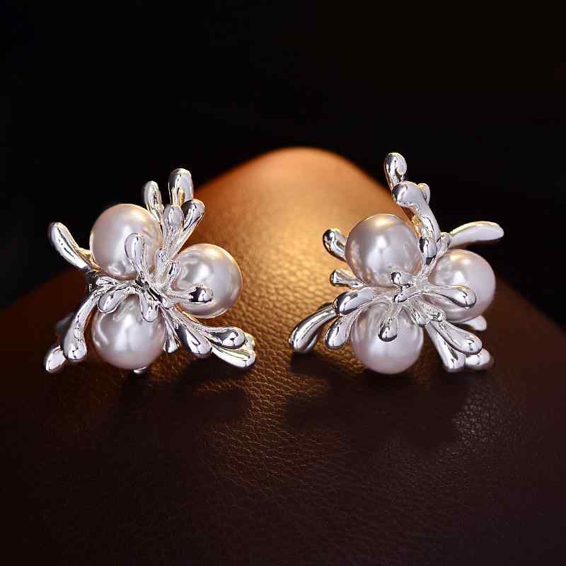 ピアス レディース s925シルバー針 パール ジルコニア シルバー 電気メッキ加工 高見え デイリー パーティー ギフト プレゼント ファッション 通勤