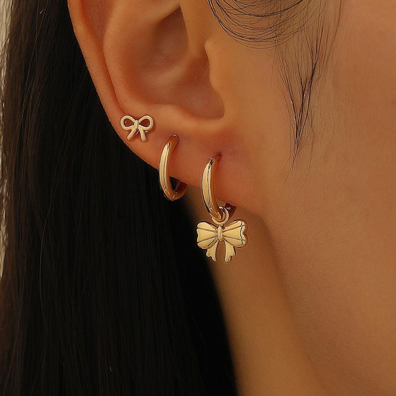 ピアス レディース 女性用 銅製 蝶 幾何学模様 電気メッキ加工 KCゴールド トレンド 個性的 スタイル 3..