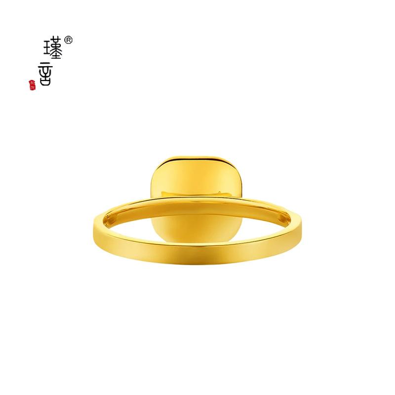 指輪 レディース 花模様 沙金 小さめ スクエア 調整可能 ネックレス イヤリング セット エレガント レトロ 文芸風 ラッキーアイテム 電気メッキ加工