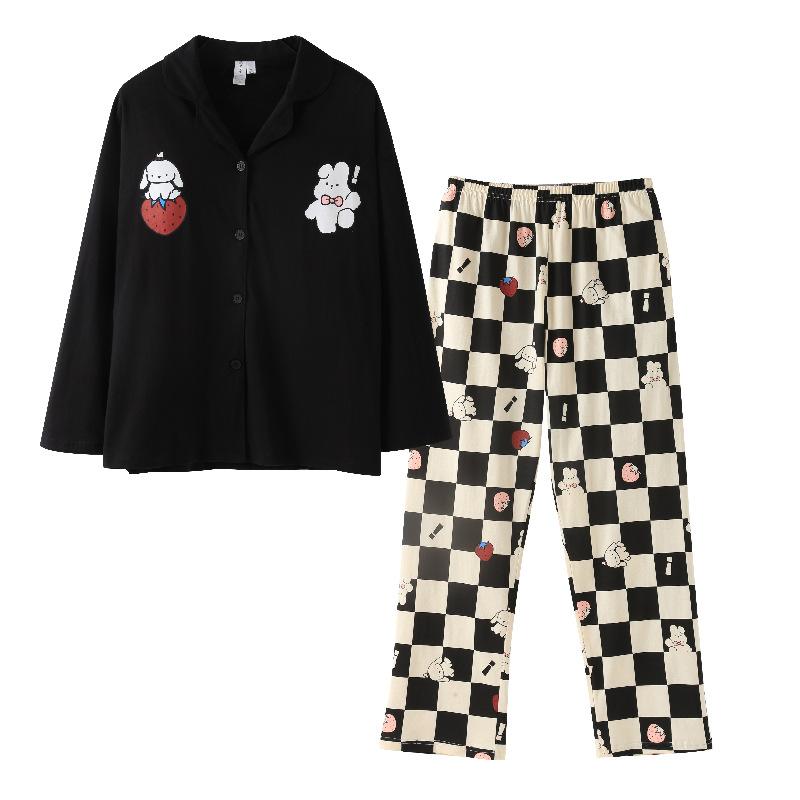 パジャマ レディース 春秋 綿 長袖 上下セット 部屋着 ルームウェア 寝巻き Vネック リラックス 快適 ..