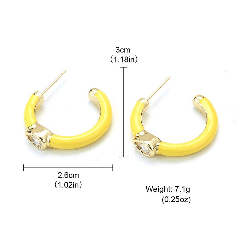 イヤリング レディース キャンディカラー ドロップオイル風 サークル 輪っか型 ジルコニア メタル ブル..