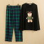 パジャマ 大きいサイズ レディース メンズ 春秋 ニット 綿 長袖 ルームウェア 格子柄 セットアップ 上..