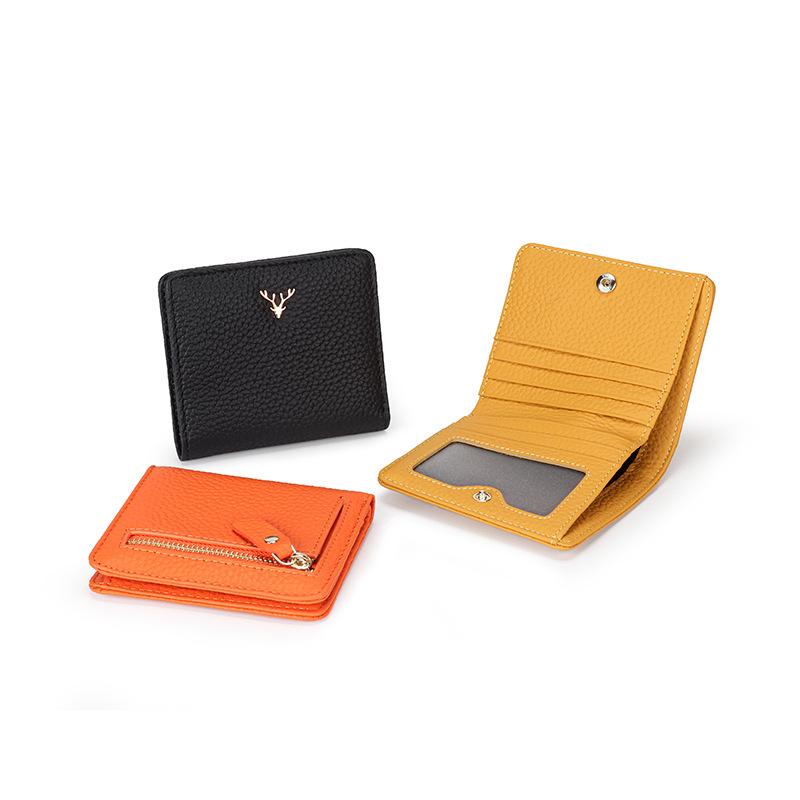 財布 レディース 女性用 二つ折り ミニ財布 本革 牛革 コンパクト ウォレット カード入れ 小銭入れ付き..