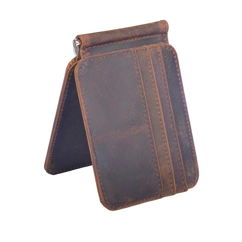 財布 メンズ 男性用 本革 ミニ財布 カードケース 小銭入れ付き レザー レトロ ヴィンテージ風 ブラック..