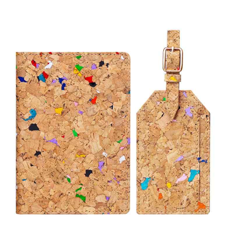 パスポートケース ユニセックス 軟木 コルク 木目 カードケース 財布 小物入れ 企業ロゴ 名入れ