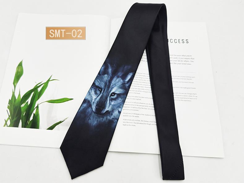 領帶 メンズ 男性用 8cm ポリエステル 動物柄 地図 天文柄 レトロ 港風 ファッション小物 カジュアル