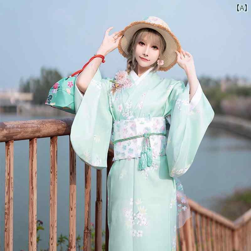 和服 レディース 浴衣 ポリエステル 洗える 着物 9点セット 春夏 和風 伝統 民族衣装 コスプレ 仮装 イベント