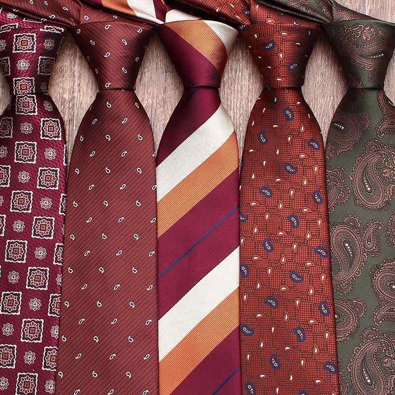 ネクタイ 男性用 8cm ポリエステル ビジネス フォーマル ストライプ柄 レトロ ジャカード織